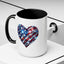 4th of July Mug - USA Sparkle Heart