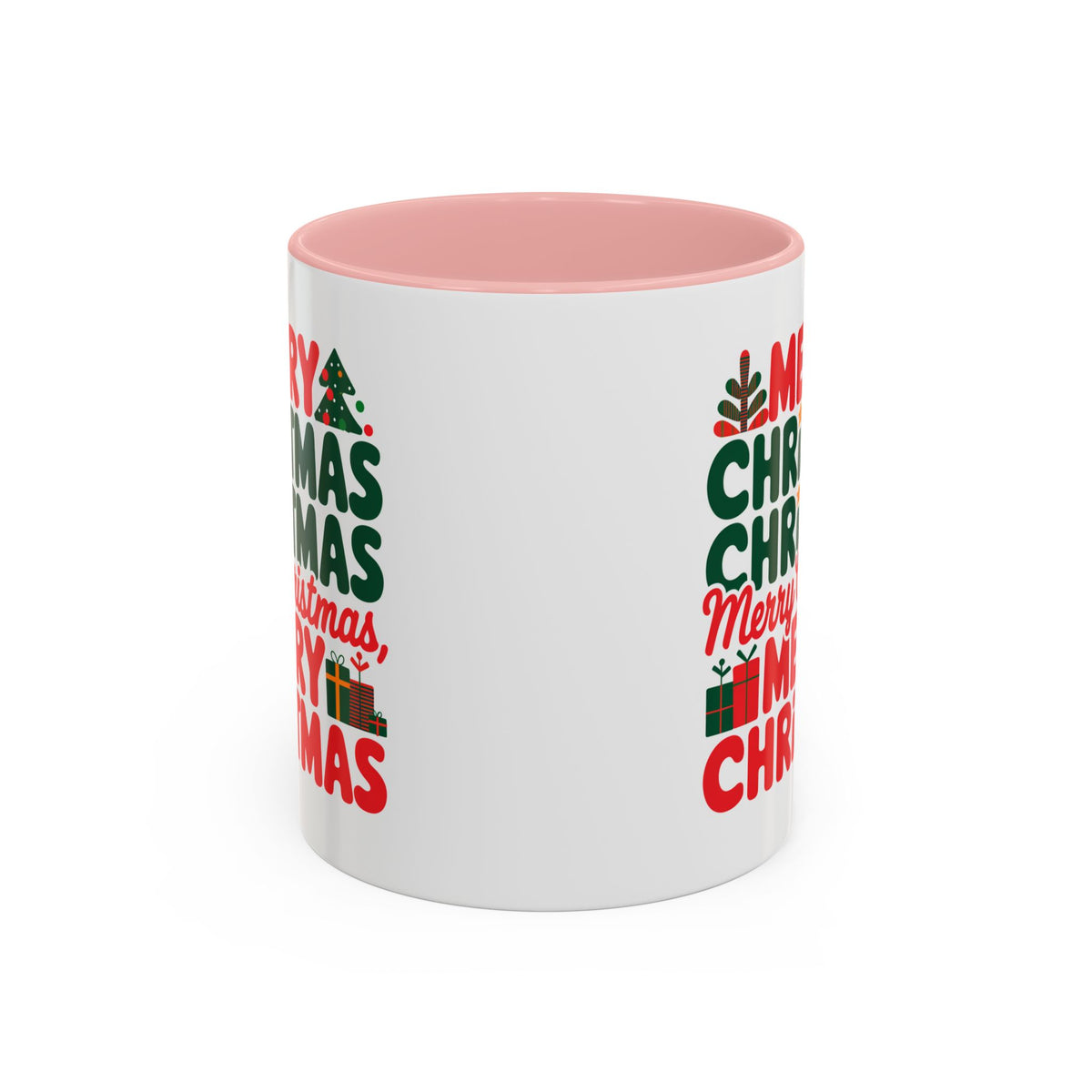 Christmas - Merry Christmas Red & Green Text Trees Presents Candles
