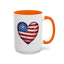4th of July Mug - Heart American Flag