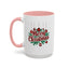 Christmas Mug - Merry Christmas Maroon Text Ornaments