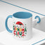 Christmas Mug - Grandma Claus Green Yellow & Red Text Hat Lights Stars
