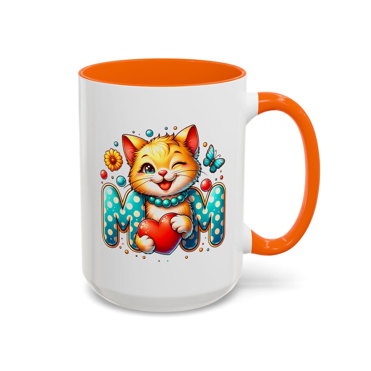 Mother's Day Mug - Mom Cat Red Heart