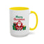 Christmas Mug - Merry Christmas Green & Red Text Santa Presents
