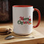 Christmas Mug - Merry Christmas Green & Red Text Santa Presents