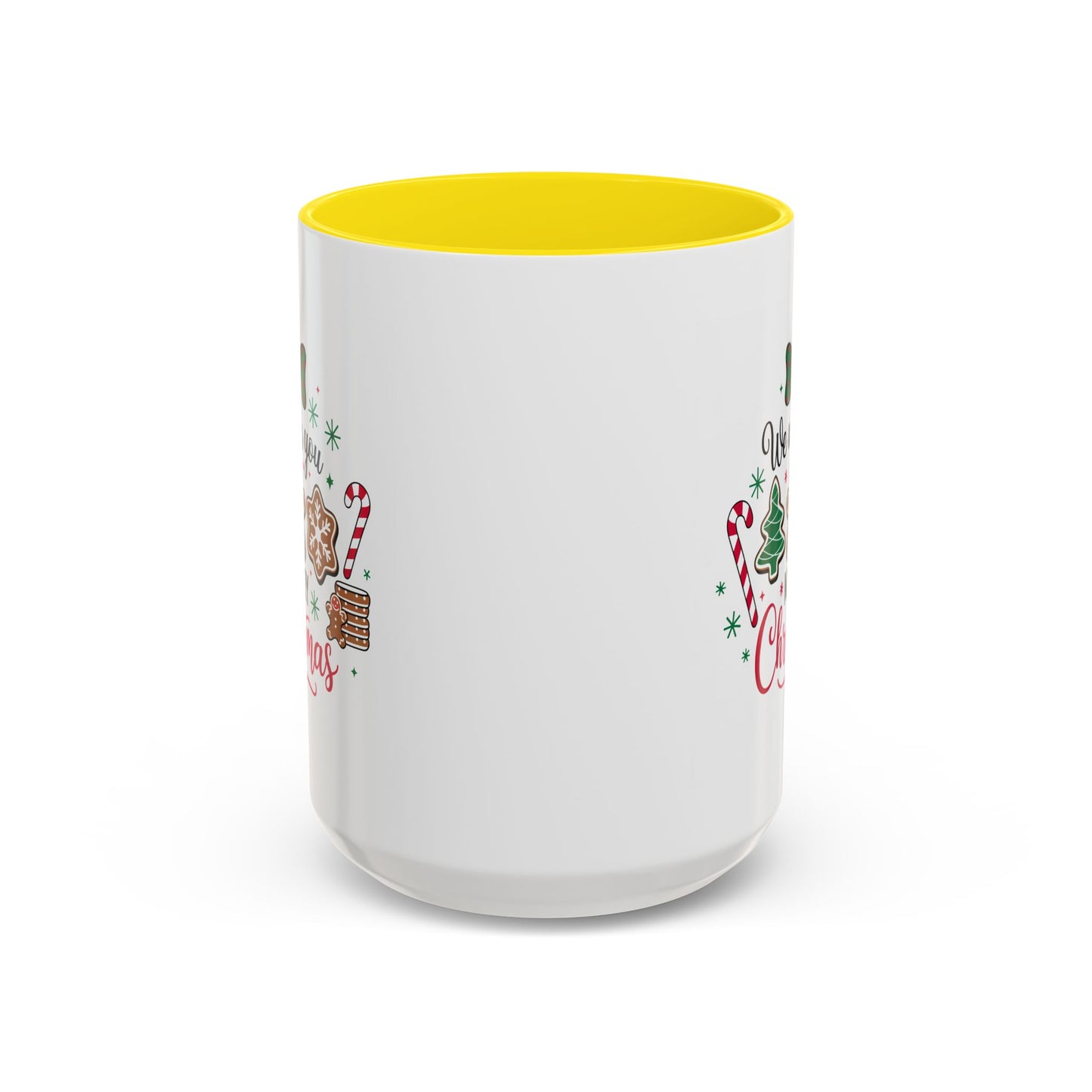 Christmas Mug - We Wish You a Merry Christmas Black & Red Text Cookies & Candy