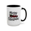 Christmas Mug - Merry Christmas Black Text Tartan Truck