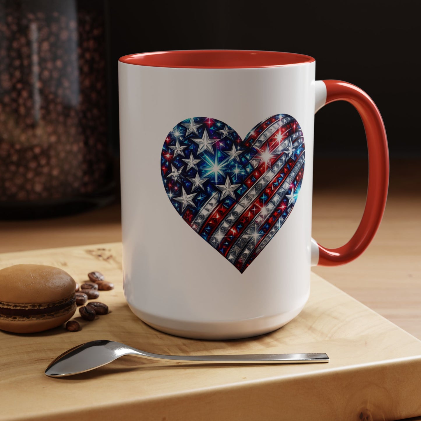 4th of July Mug - USA Sparkle Heart