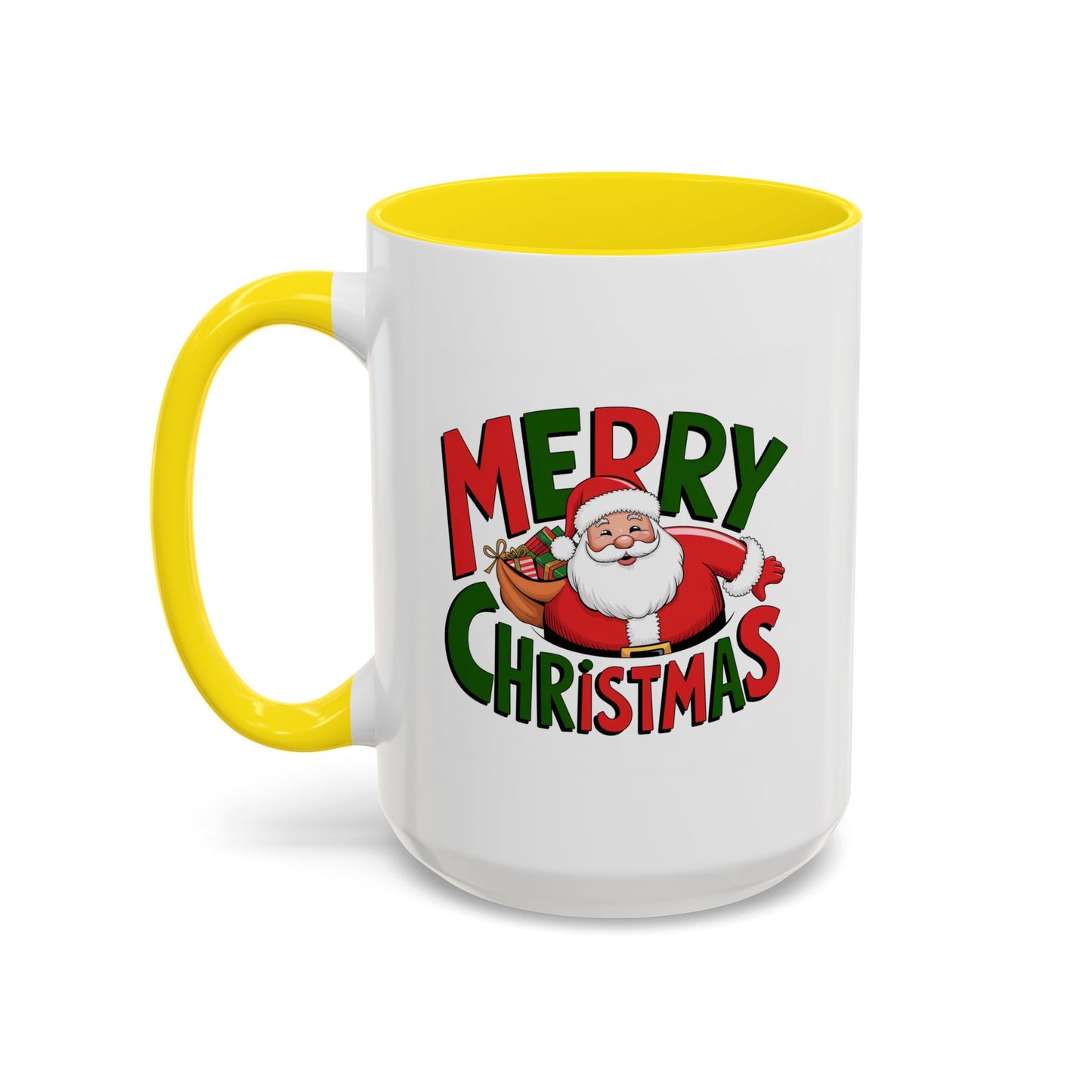 Christmas Mug - Green & Red Text Santa Presents