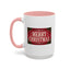 Christmas Mug - Merry Christmas Cream Text Maroon Background