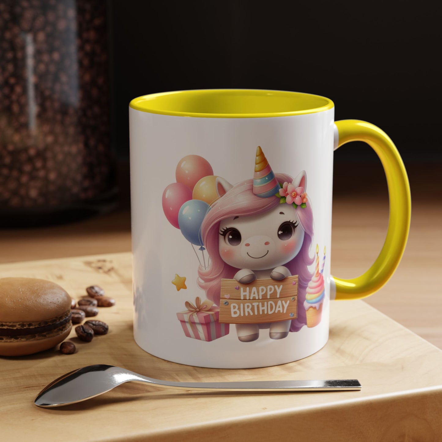 Birthday Mug - Girl Unicorn Happy Birthday Sign 2