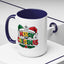 Christmas Mug - Merry Christmas Red Yellow & Green Text Green & Red Hat