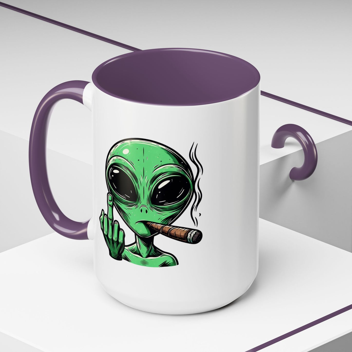 Adult Mug - Green Alien Fuck You Human