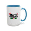 Christmas Mug - Merry Christmas Black Text Hat Cane Misletoe