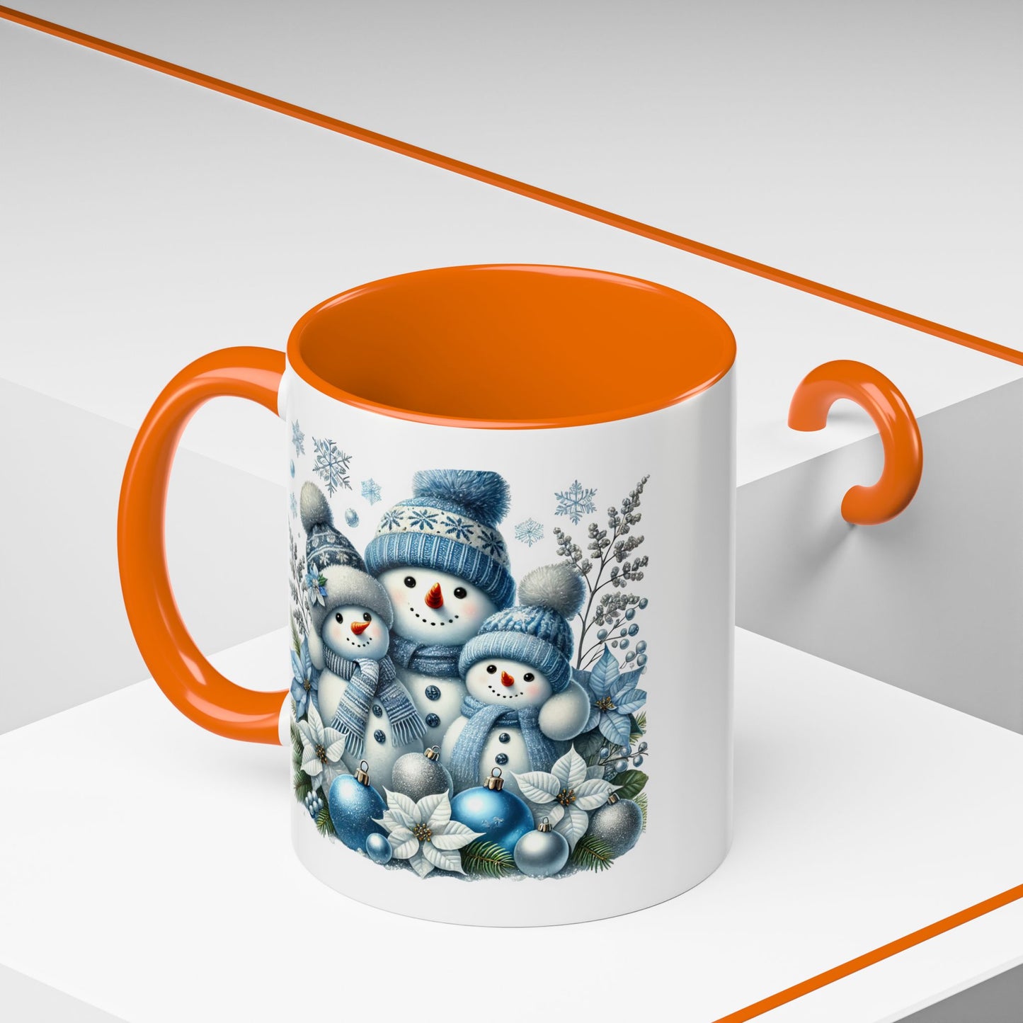 Christmas Mug - Blue Snowman Family