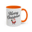 Christmas Mug - Merry Christmas Black Text Santa Present