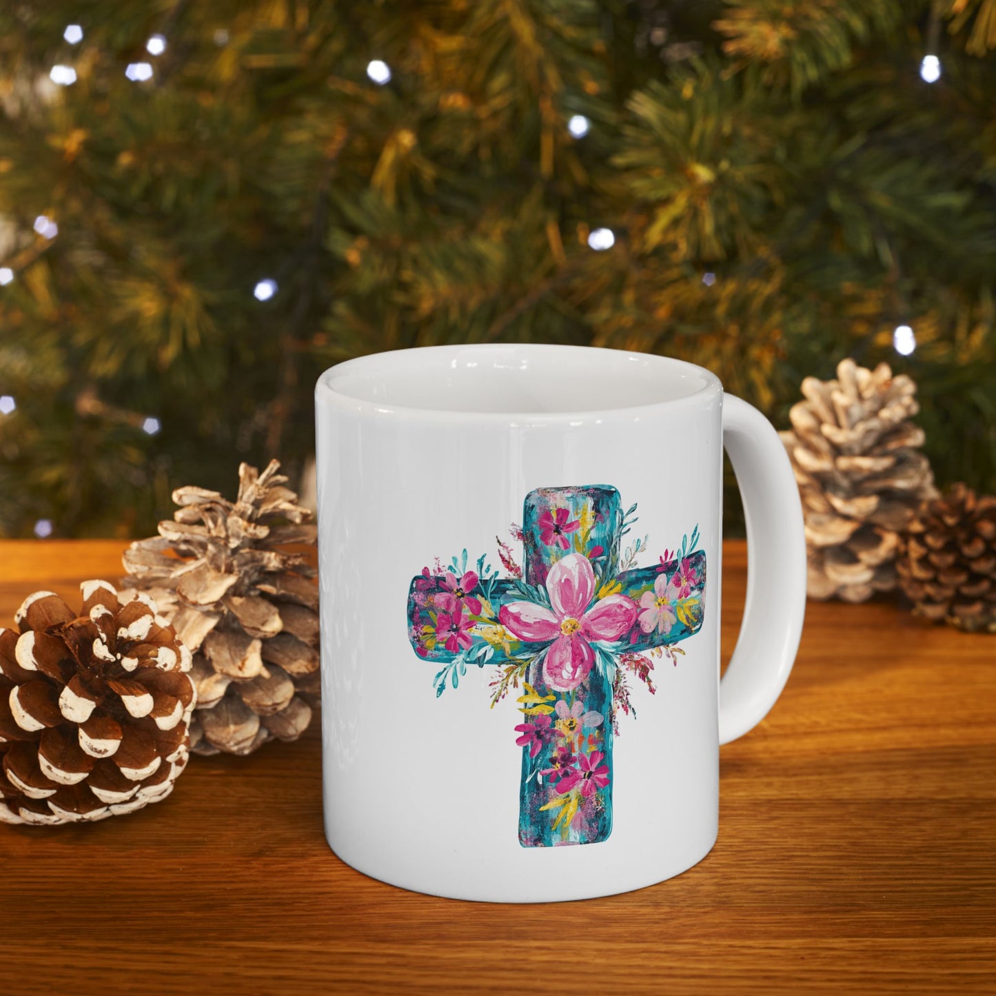 Easter Mug - Floral Cross
