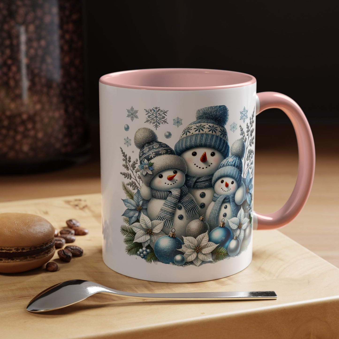 Christmas Mug - Blue Snowman Family
