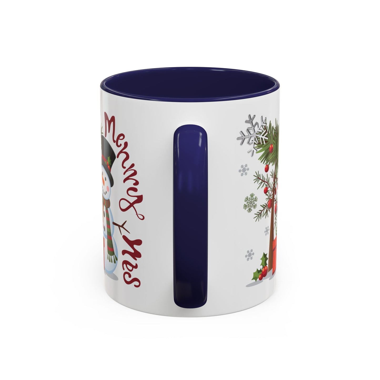 Christmas Mug - Merry Xmas Snowman Tree Present