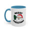 Christmas Mug - Merry Christmas Black Text Santa Tree