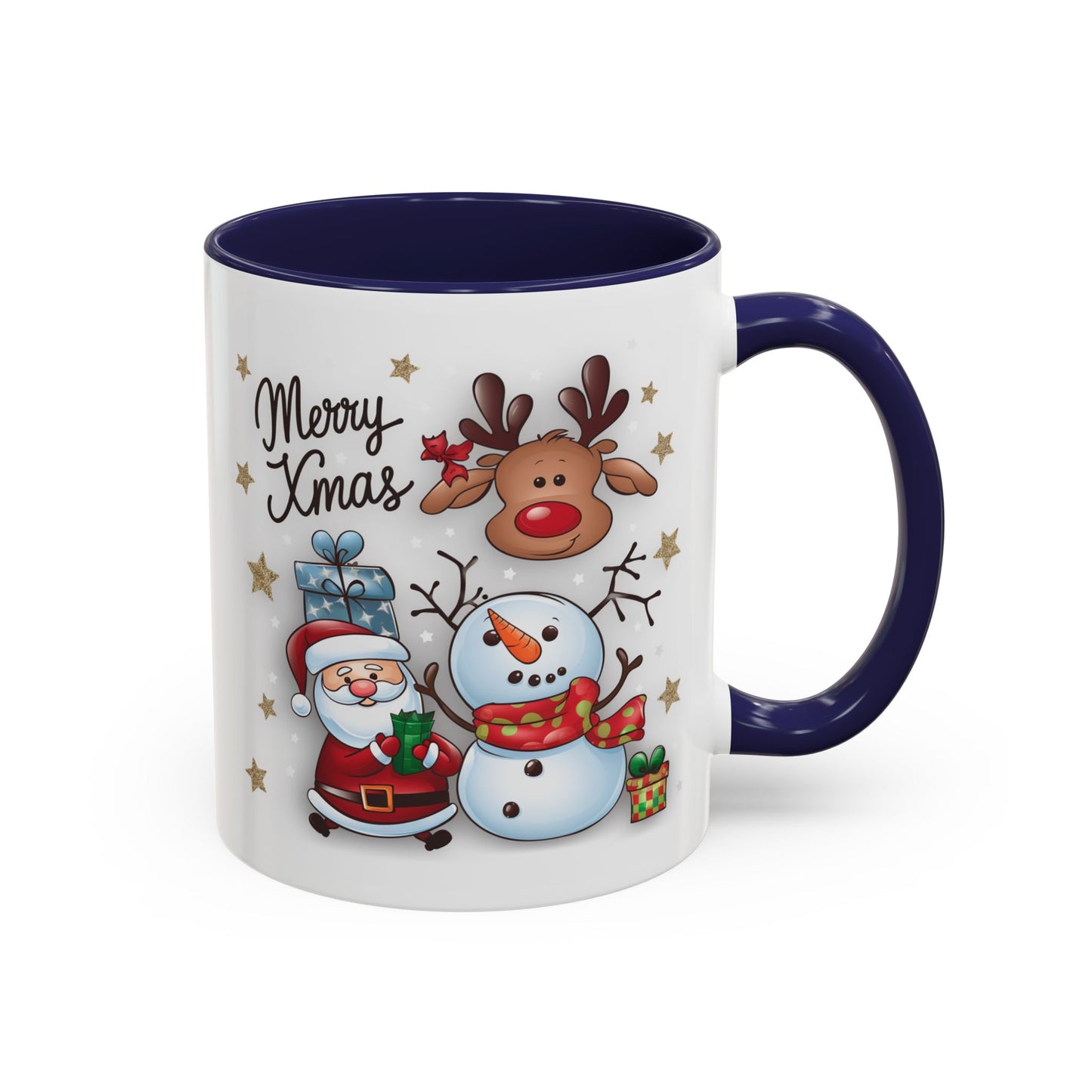 Christmas Mug - Merry Xmas Santa Snowman Reindeer