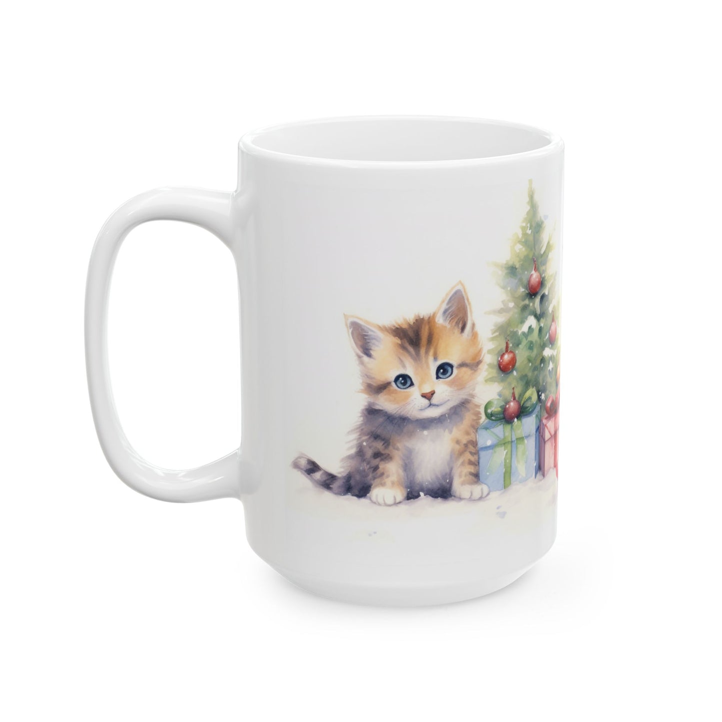 Christmas Mug - Three Kittens Christmas Tree