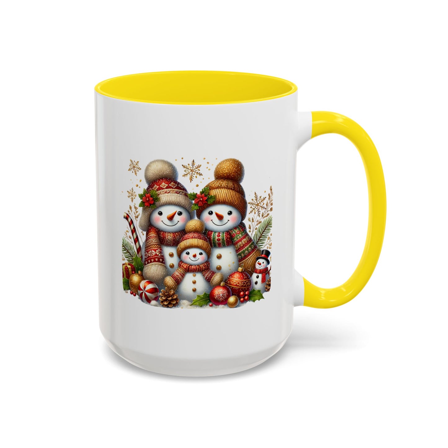 Christmas Mug - Gold Snowman Family