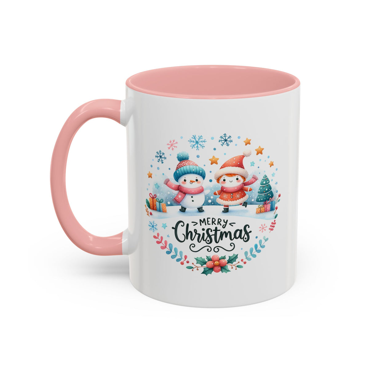Chistmas Mug - Merry Christmas Snowman and Snowlady