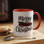 Christmas Mug - Merry Christmas Black Text Tartan Truck