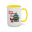Christmas Mug - Merry Christmas Red Text Santa Tree Presents