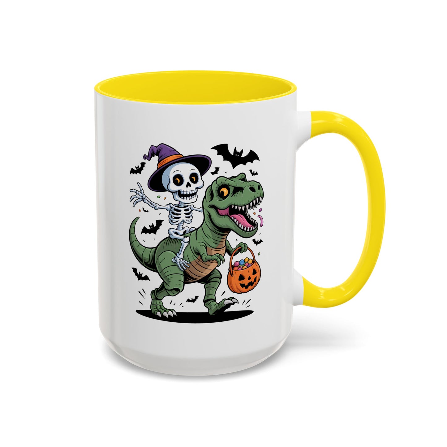 Halloween Mug - Skeleton Riding Dinosaur