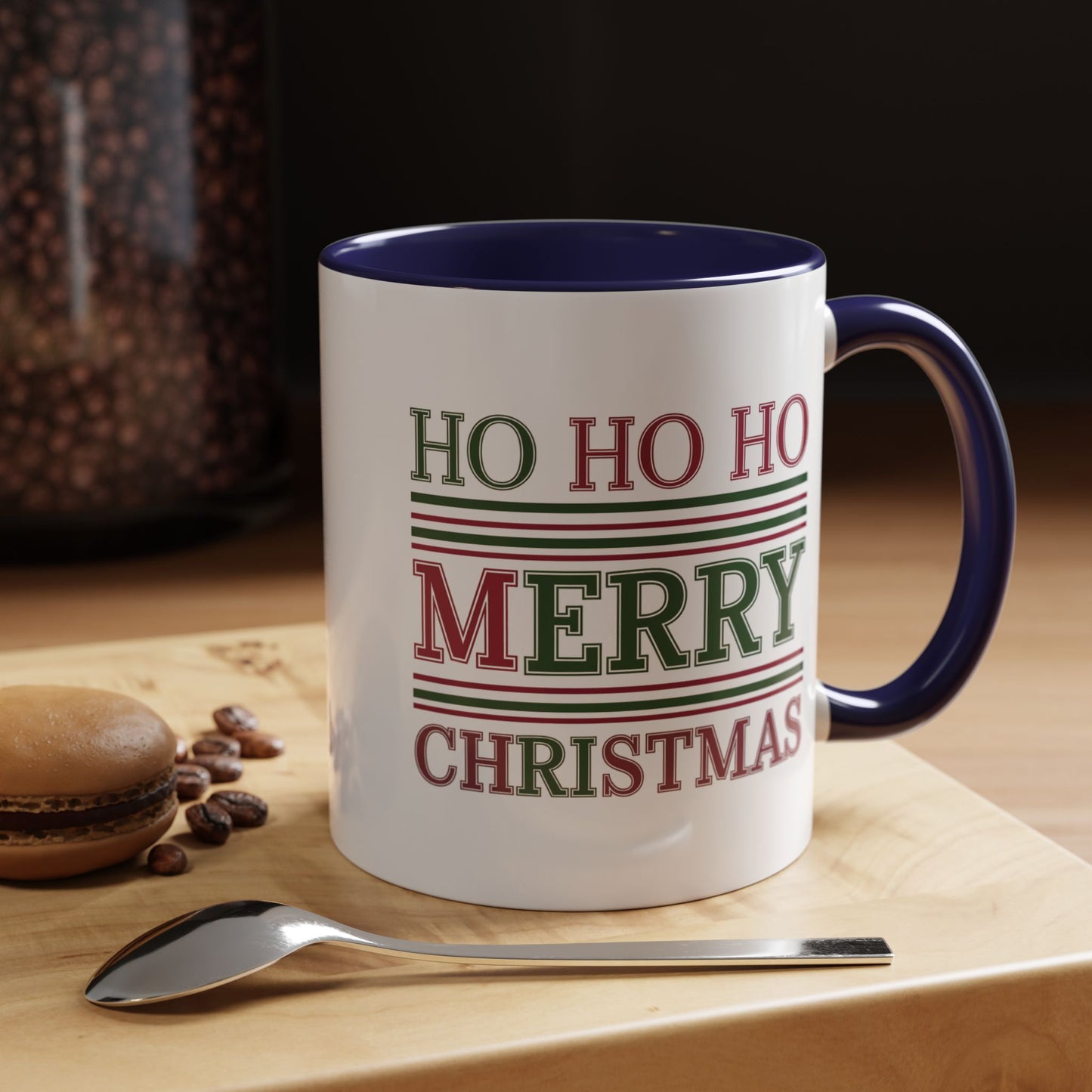 Christmas Mug - Ho Ho Ho Merry Christmas Red & Green Text 3