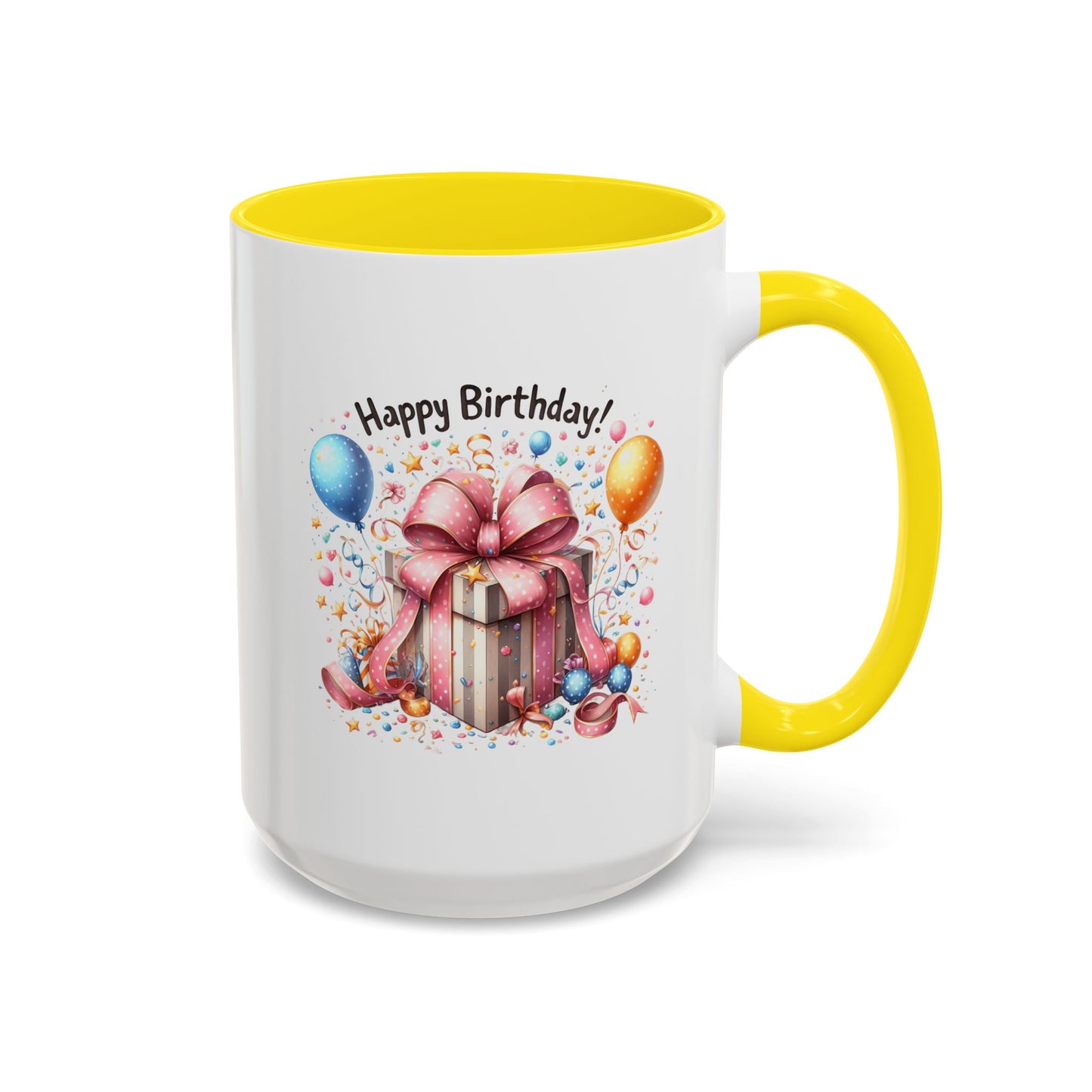 Birthday Mug - Happy Birthday Pink Ribbon Present