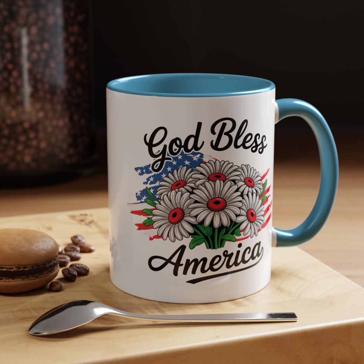 4th of July Mug - God Bless America Daisies