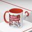 Christmas Mug - Merry Christmas White Text Reindeer Snowmen Penguin