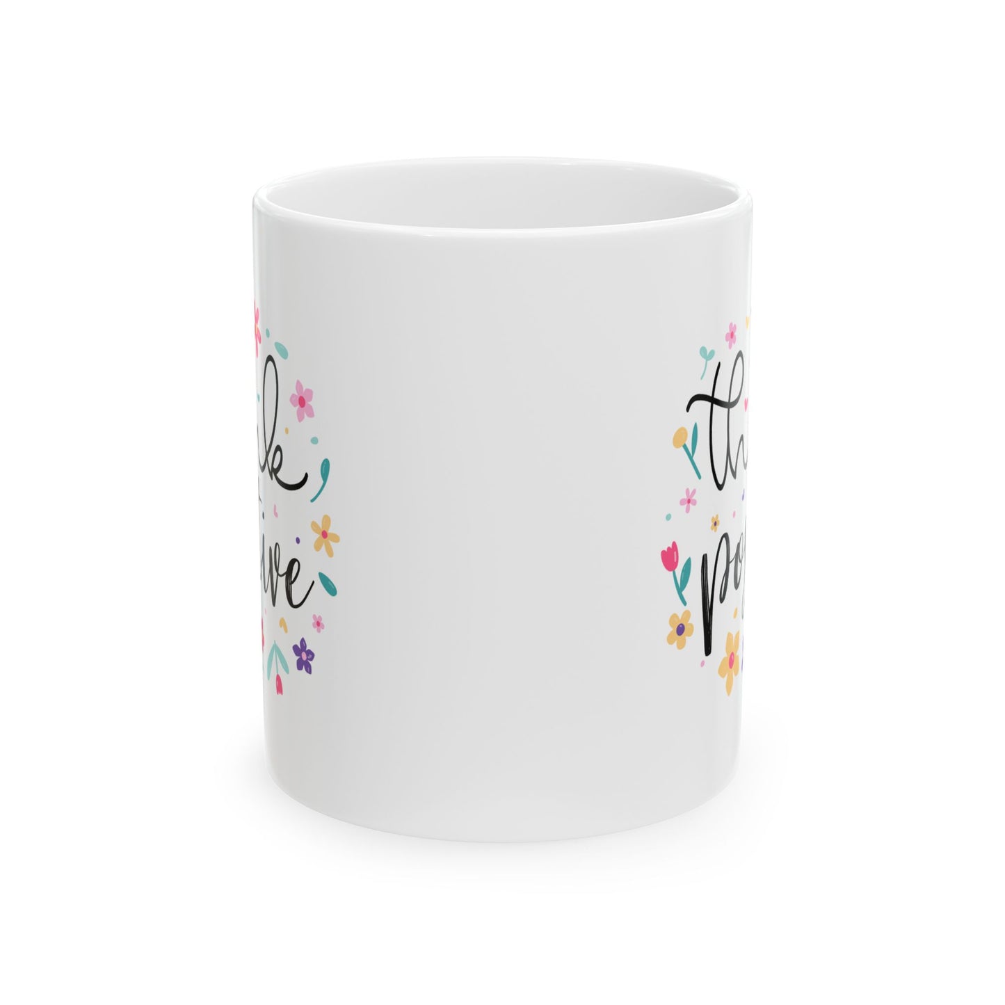Wellness Mug - Think Positive Flowers