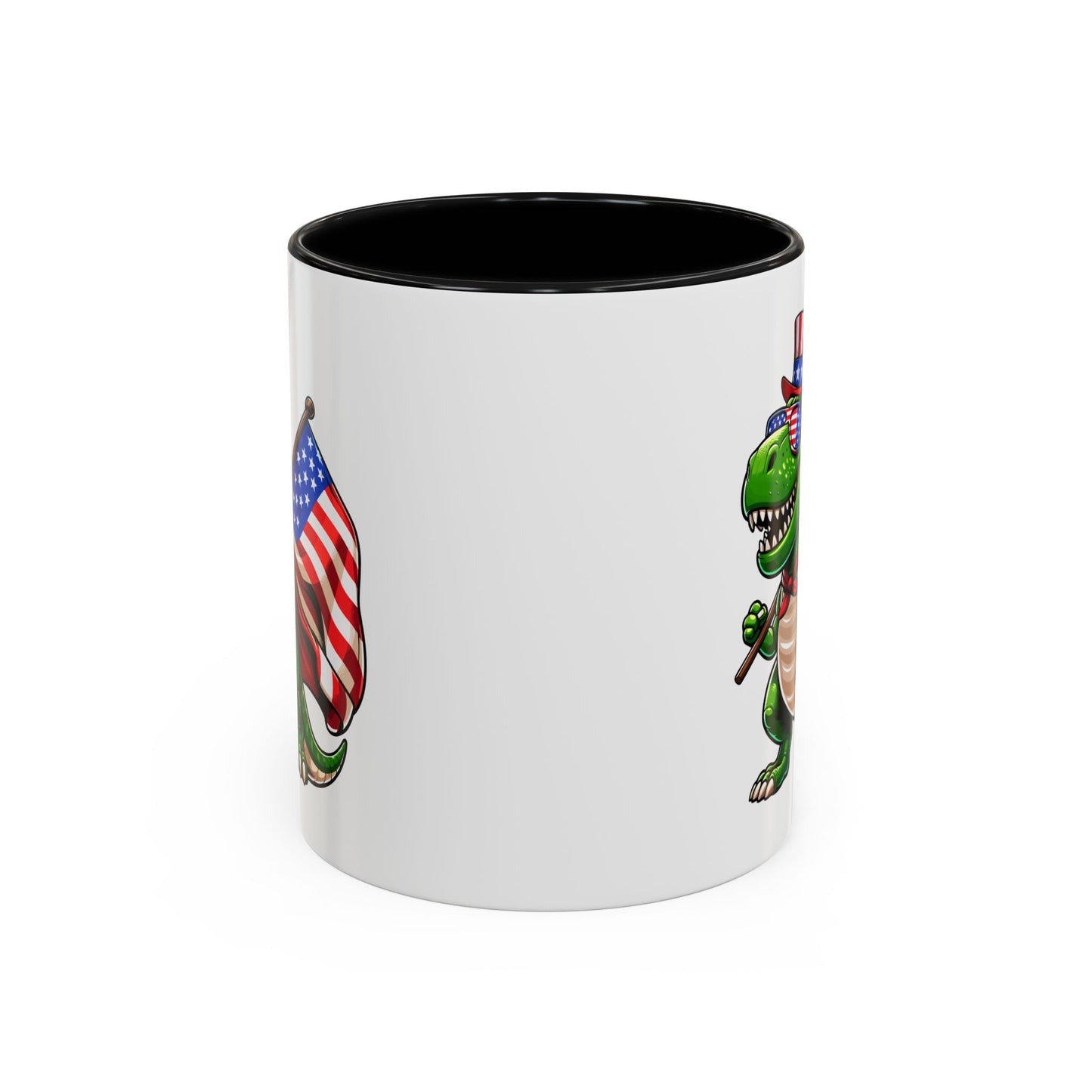 4th of July Mug - T Rex Dinosaur USA Flag