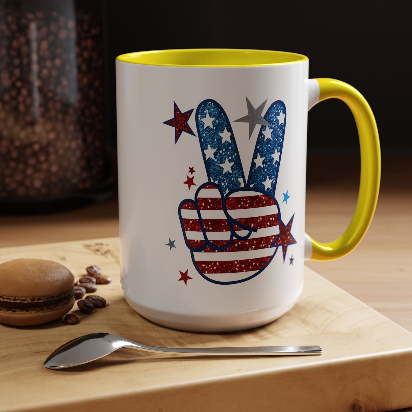 4th of July Mug - America Peace Sign
