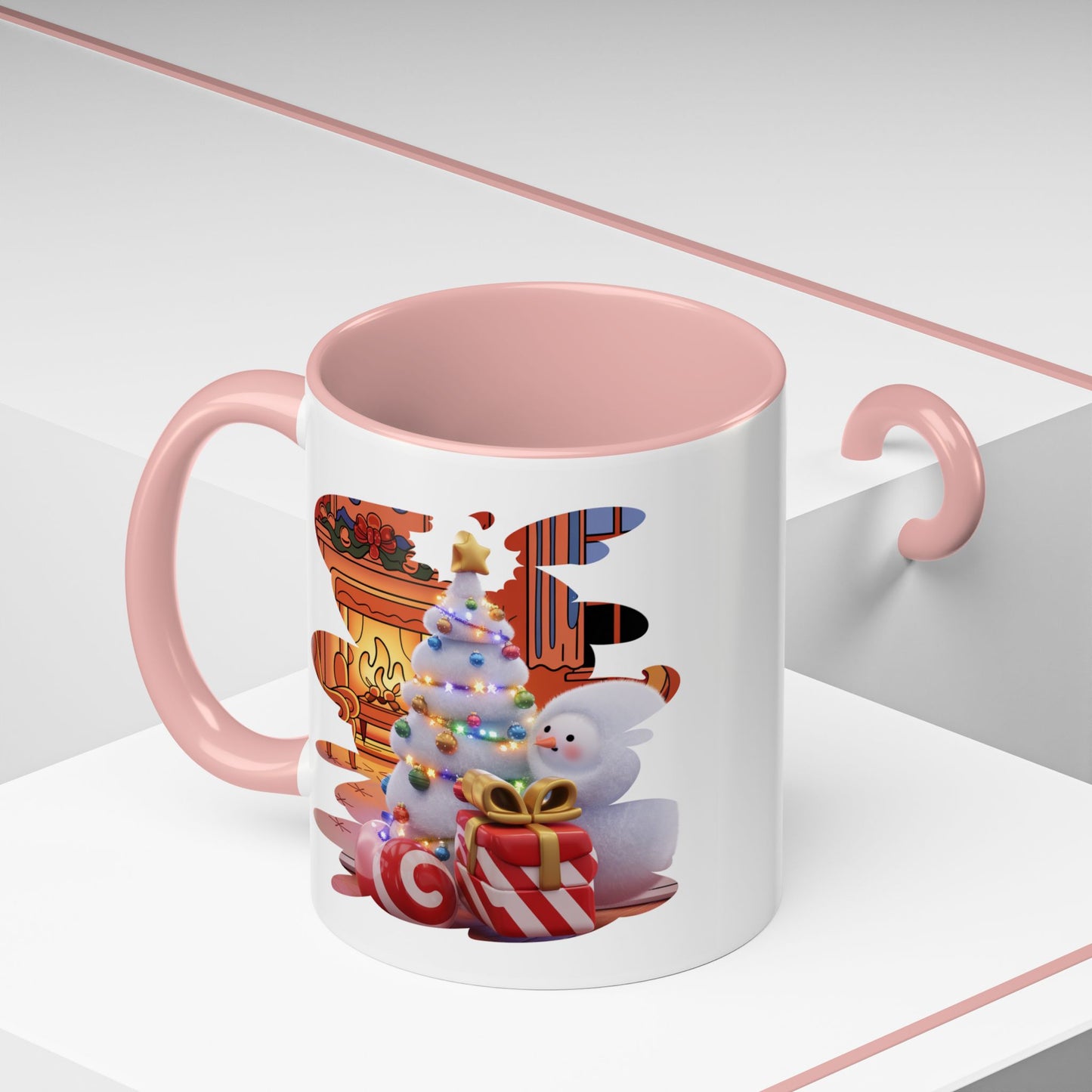 Christmas Mug - Snowman Tree Presents Fireplace