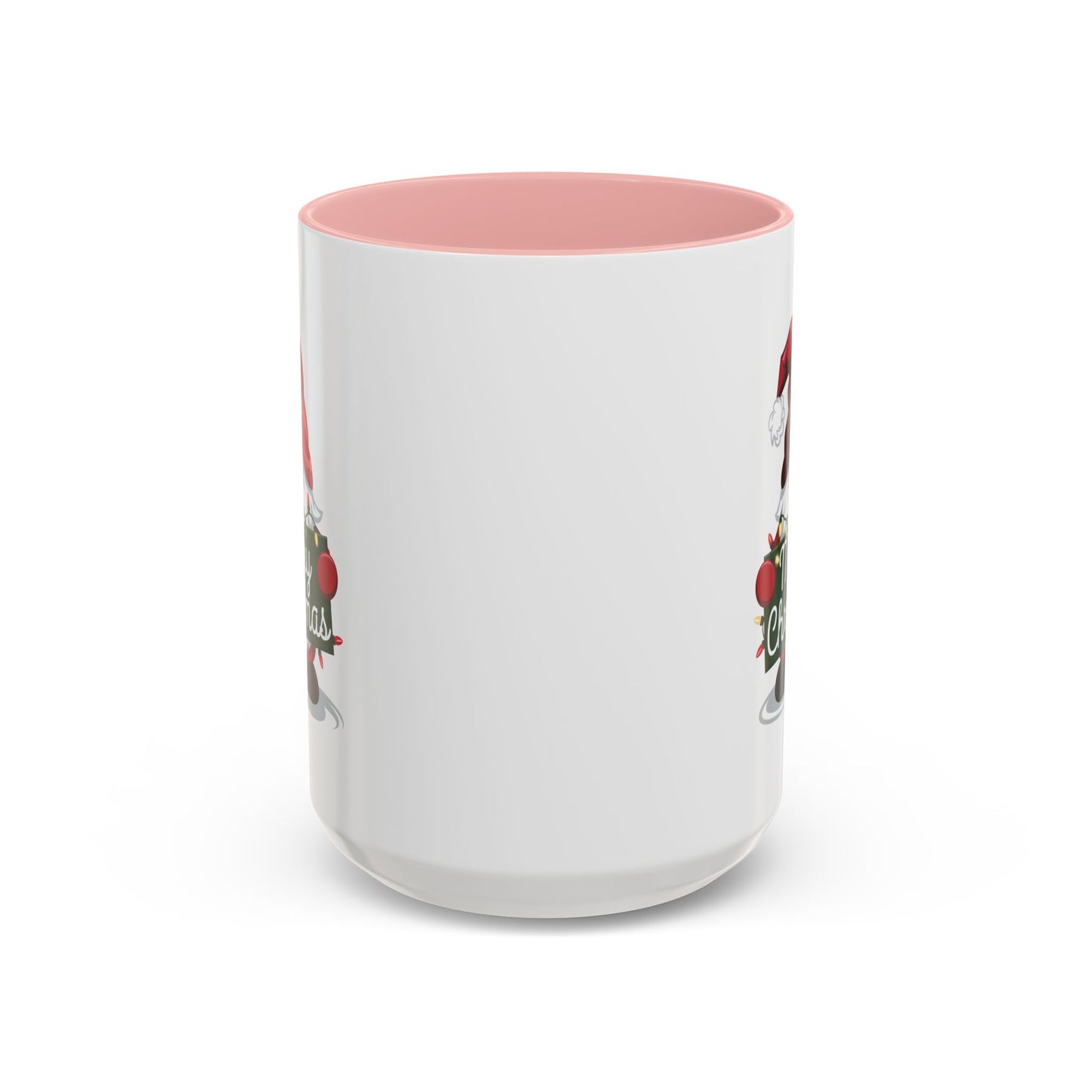 Christmas Mug - Merry Christmas White & Green Text Gnome Lights