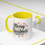 Christmas Mug - Merry Christmas Black Text Fall Leaves