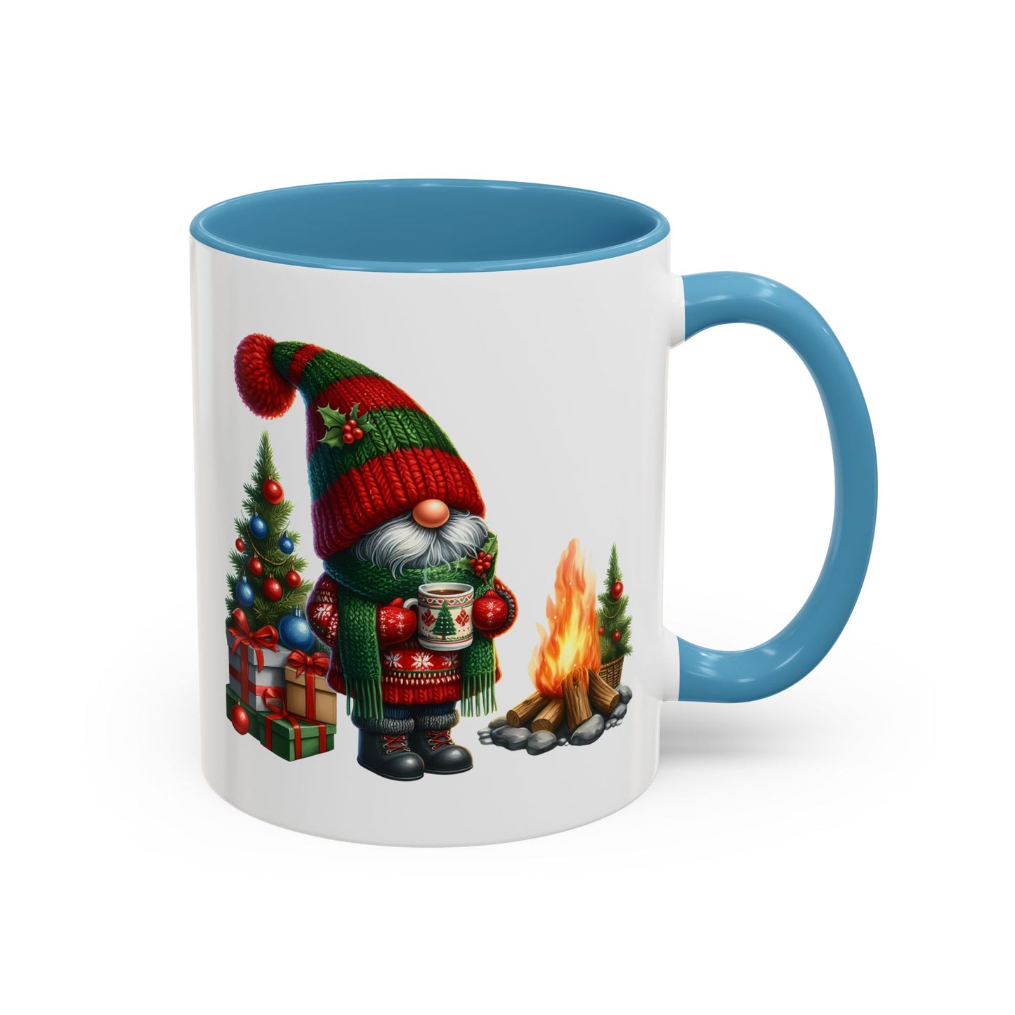 Christmas Mug - Gnome Presents and Fire