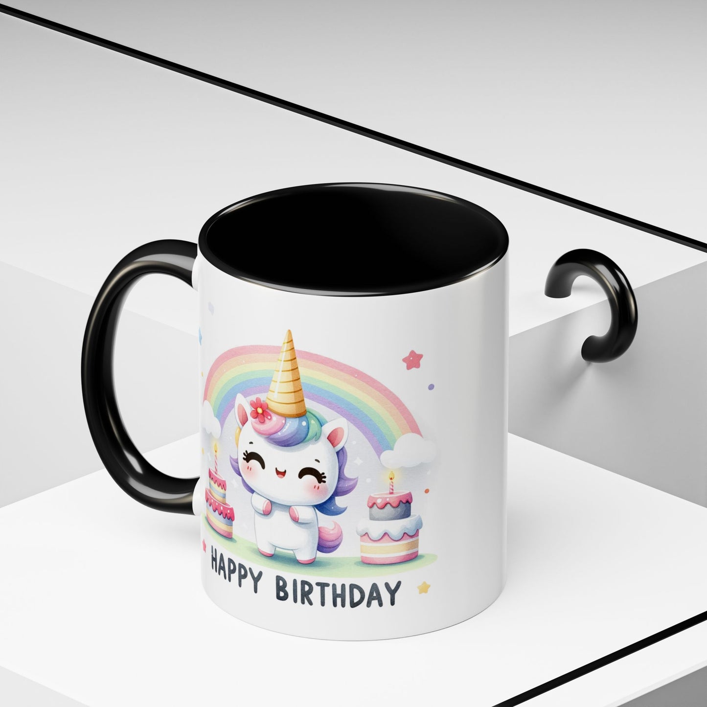 Birthday Mug -  Unicorn With Cakes