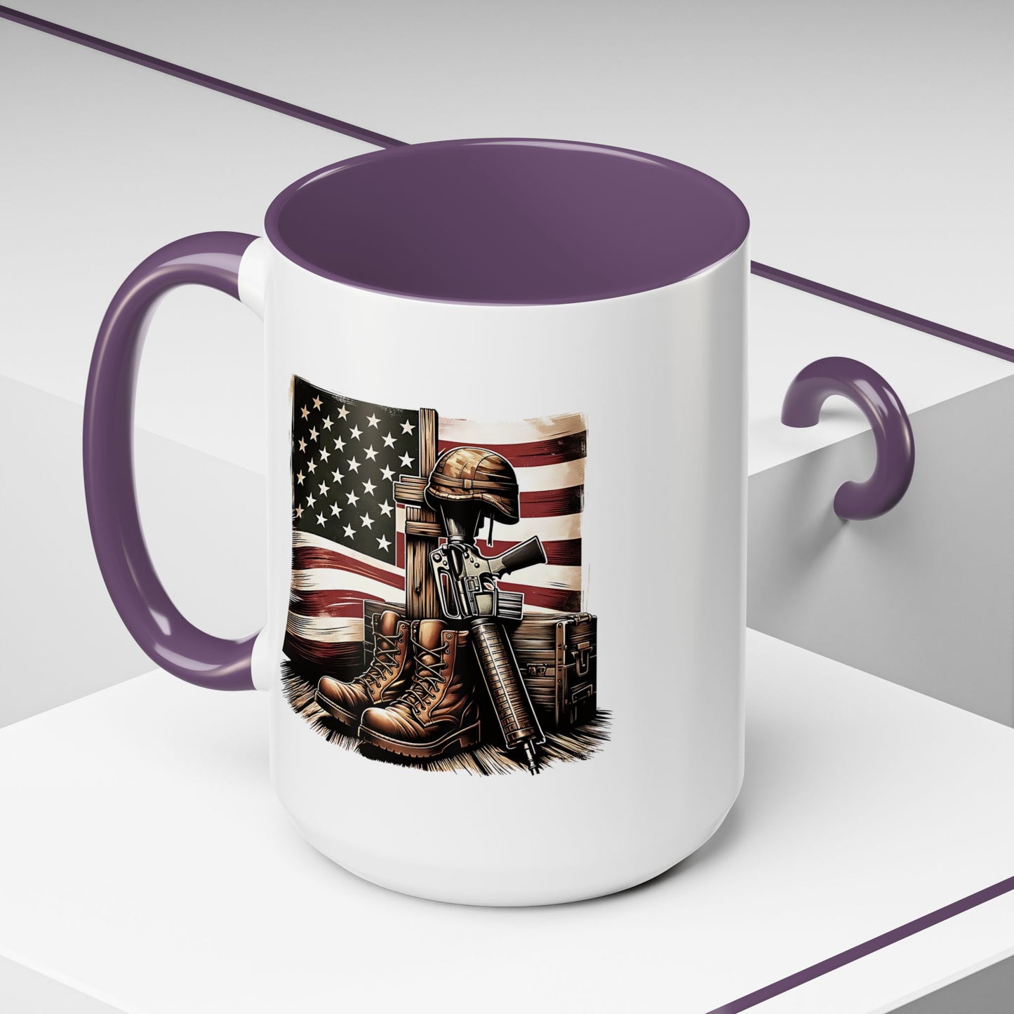 4th of July Mug - Fallen Soldier Boots Flag 3