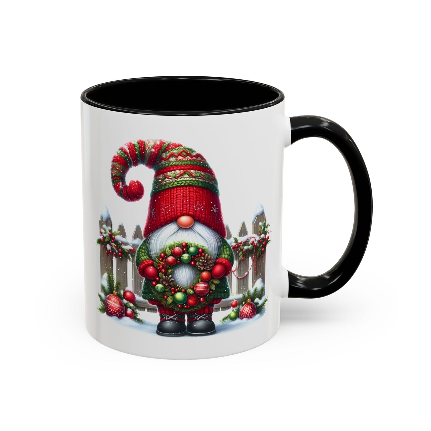 Christmas Mug - Gnome with Christmas Wreath