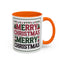 Christmas Mug - Merry Christmas Red Green & Black Text Trees Presents