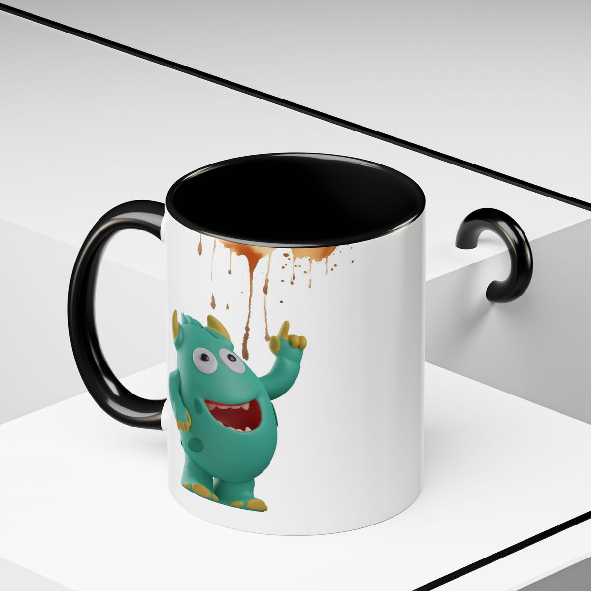 Humor Mug - Monster Drinks Coffee Spill