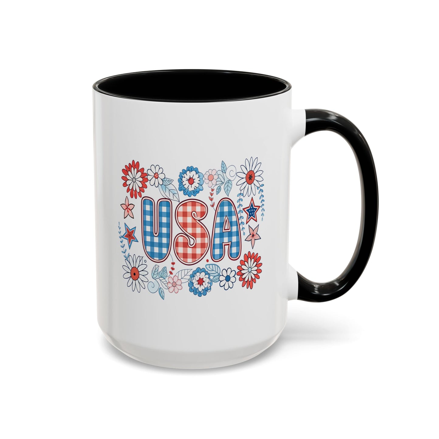 4th of July Mug - USA Preppy Floral