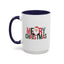 Christmas Mug - Merry Christmas Green & Red Text Santa
