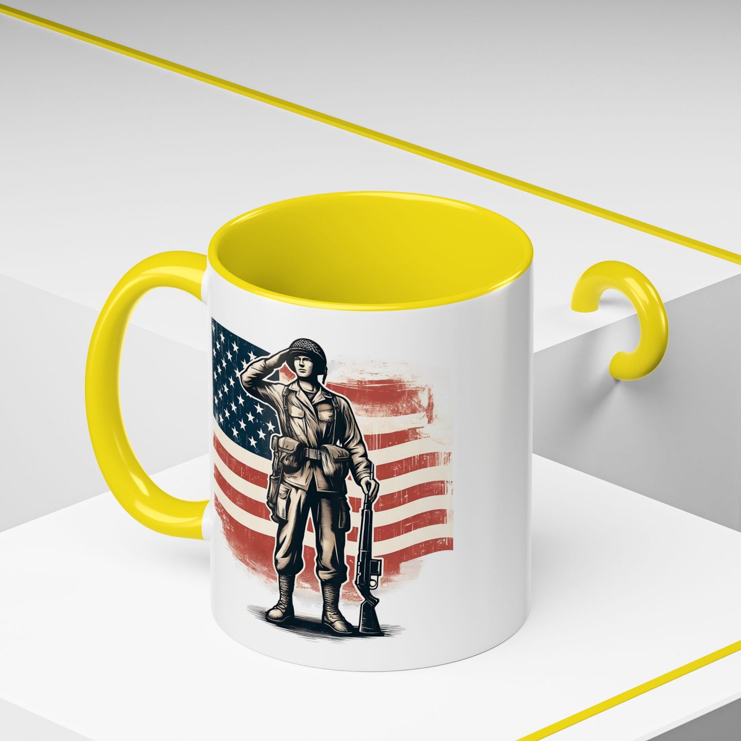 4th of July Mug - American Soldier Flag