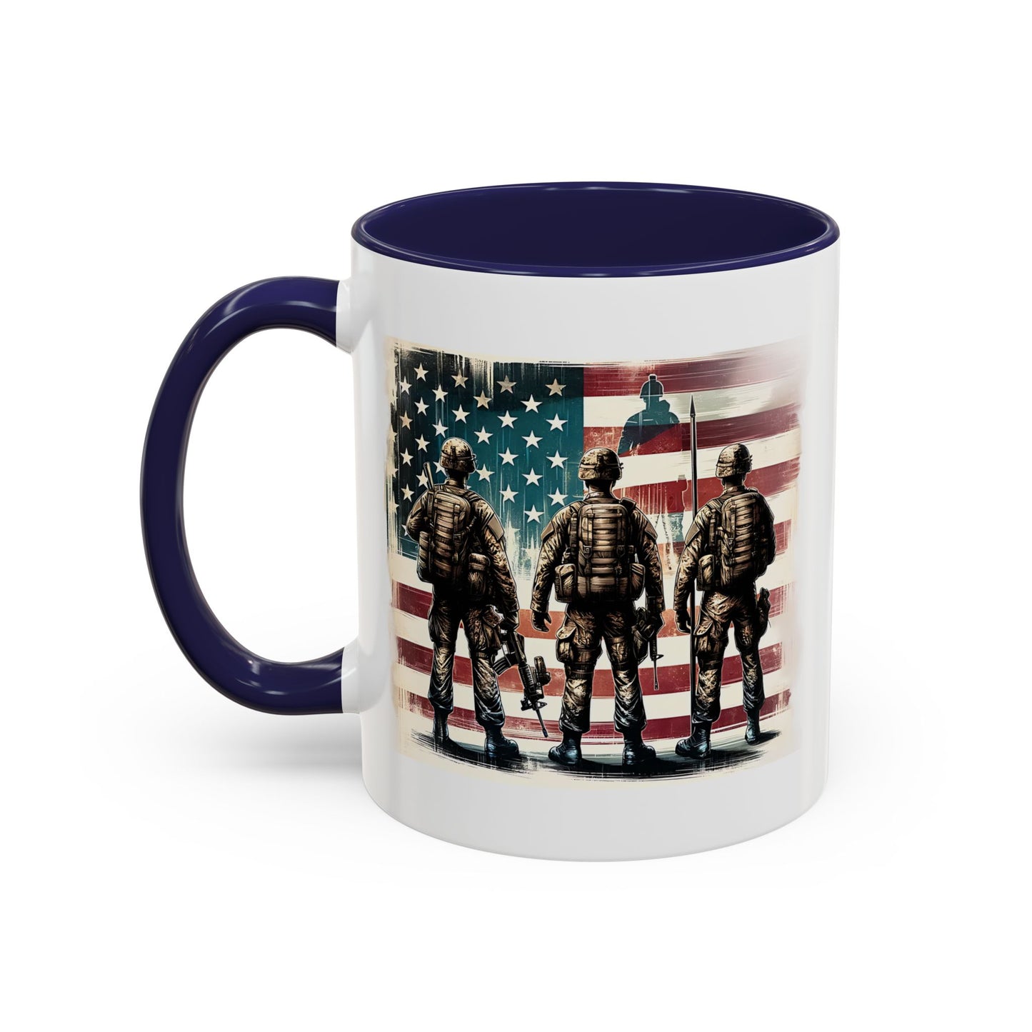 4th of July Mug - Soldiers American Flag